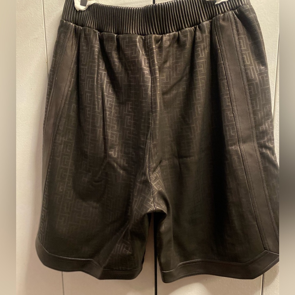 Balmain Monogram Leather Shorts - Picture 11 of 12